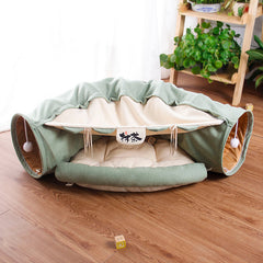 Collapsible Cat Tunnel with Mat