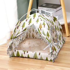 Enclosed Cat Tent Bed - Cozy House