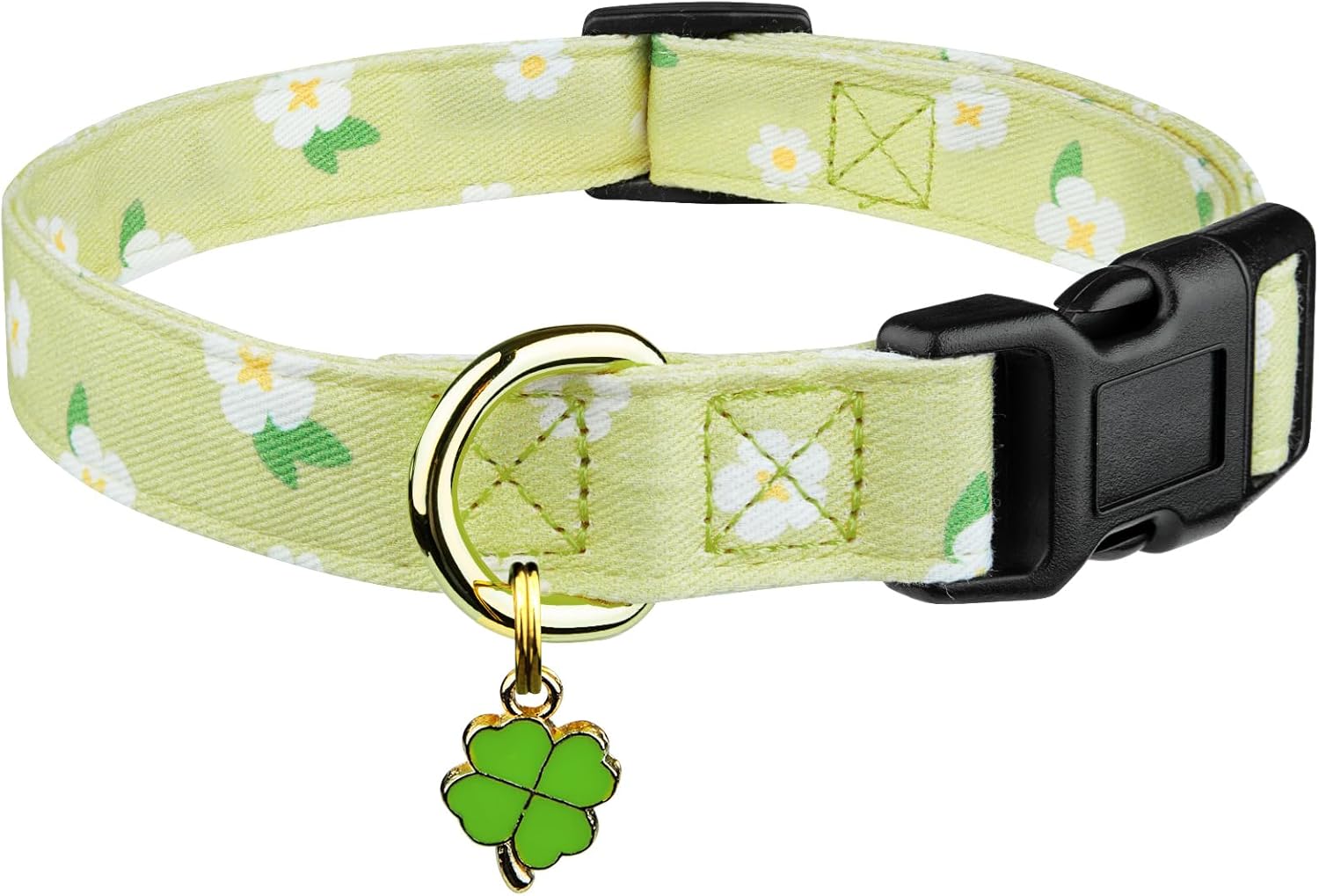 Cotton Handmade Dog Collar Cute and Distinctive Patterns White and Pink Love Heart with Pendant for Girl Boy Dogs Collars S