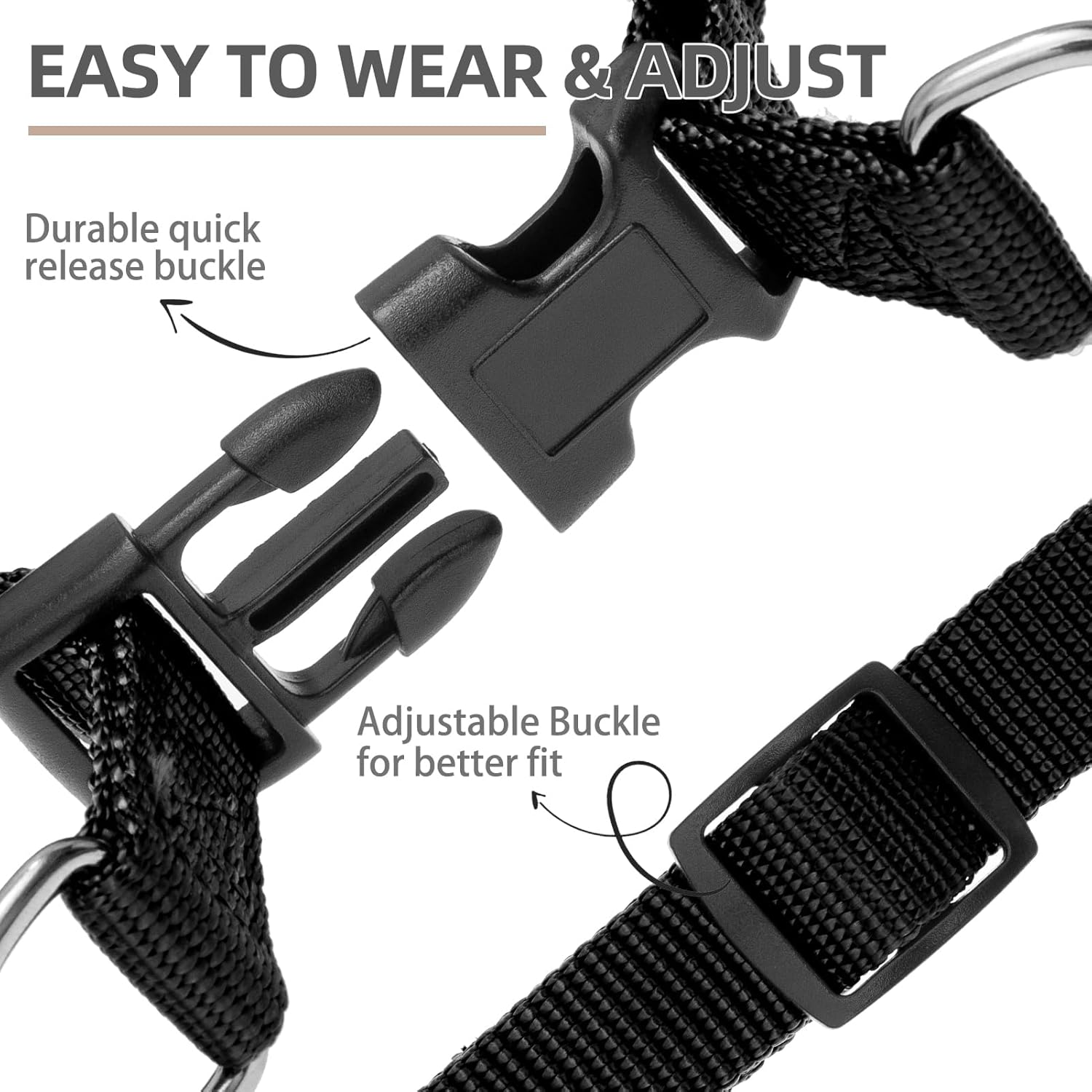 No Pull Dog Harness – Soft Adjustable Step-In Puppy Vest for Outdoor Walking with ID Tag