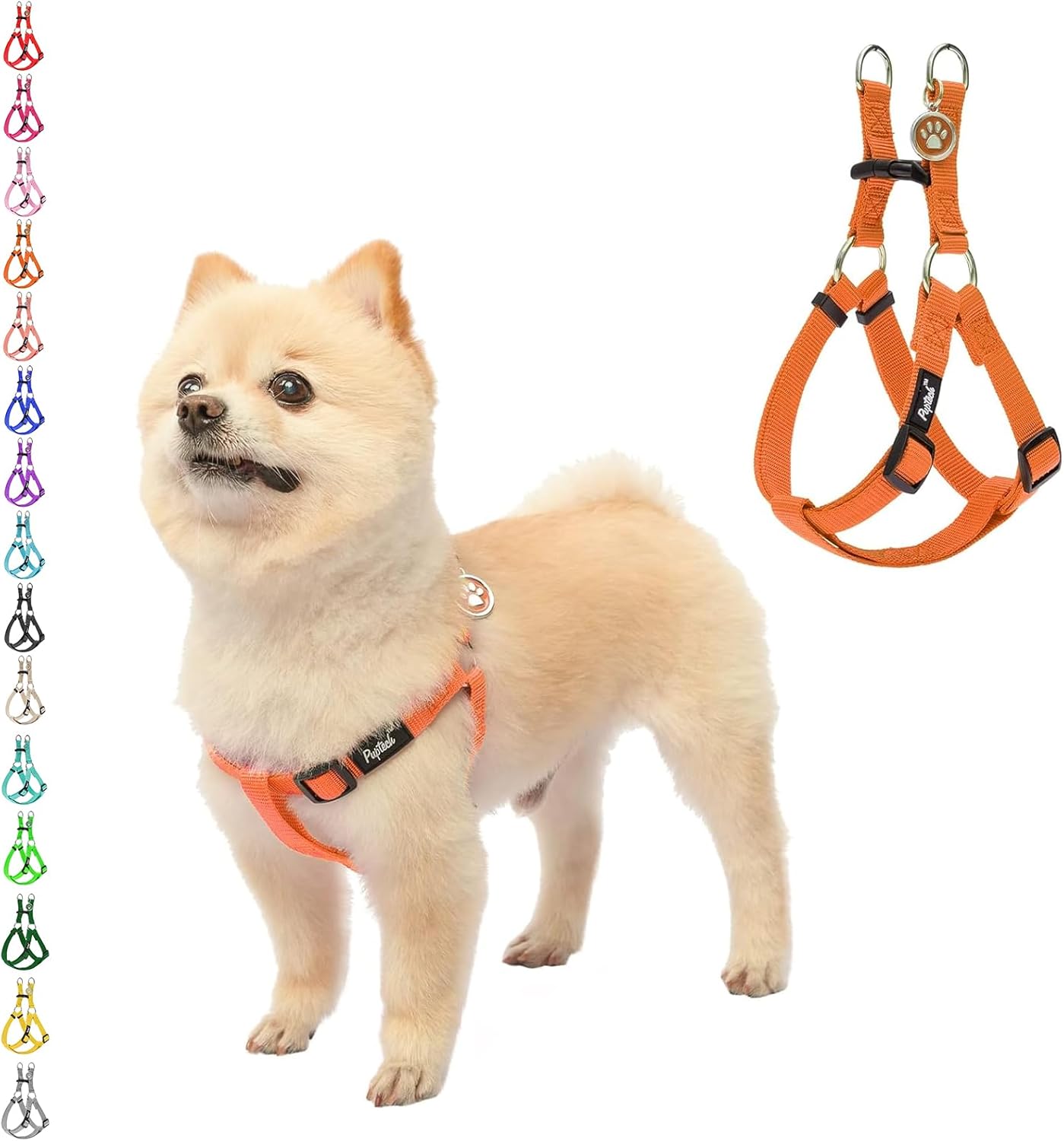 No Pull Dog Harness – Soft Adjustable Step-In Puppy Vest for Outdoor Walking with ID Tag