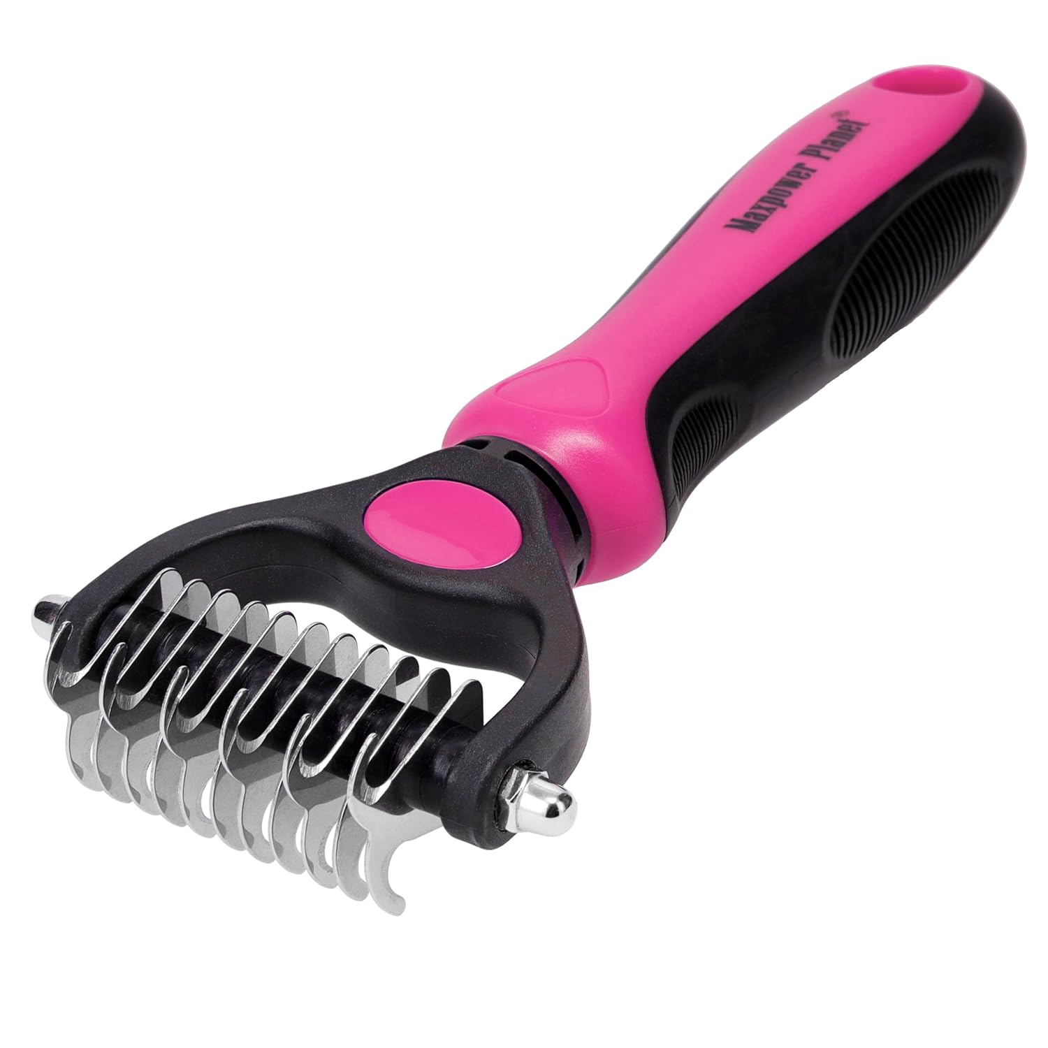 Maxpower Planet Original Pet Grooming Rake - Double-Sided Deshedding Dematting Tool, Undercoat Rake for Dogs & Cats, Extra-Wide Dog Grooming Brush & Deshedder Comb for Long Hair, Reduces Shedding 95%