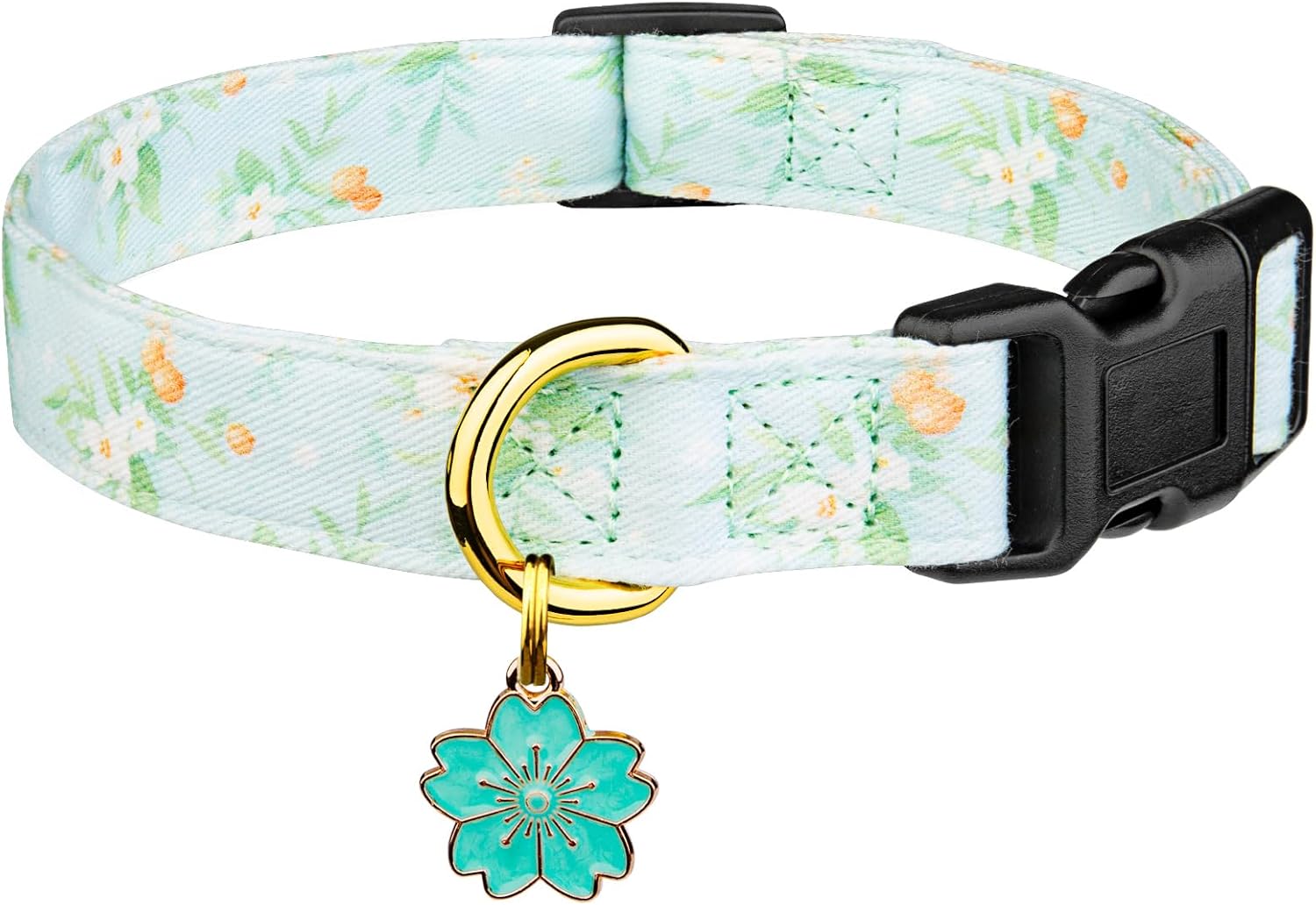 Cotton Handmade Dog Collar Cute and Distinctive Patterns White and Pink Love Heart with Pendant for Girl Boy Dogs Collars S