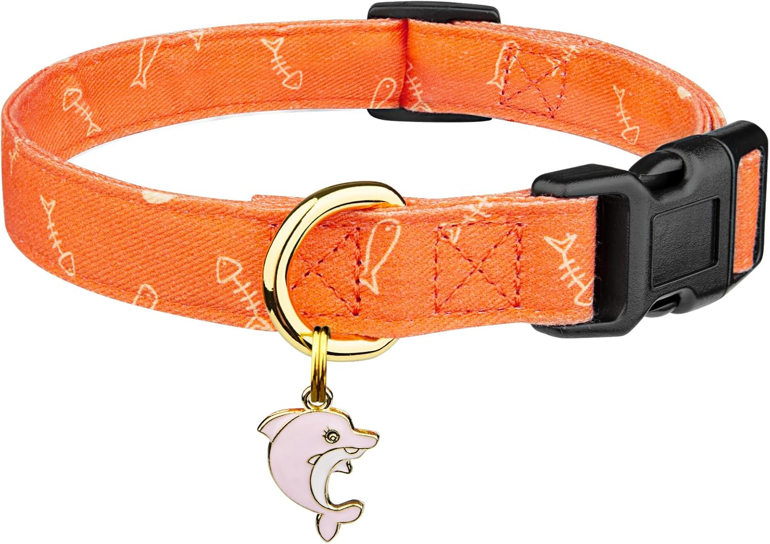 Cotton Handmade Dog Collar Cute and Distinctive Patterns White and Pink Love Heart with Pendant for Girl Boy Dogs Collars S