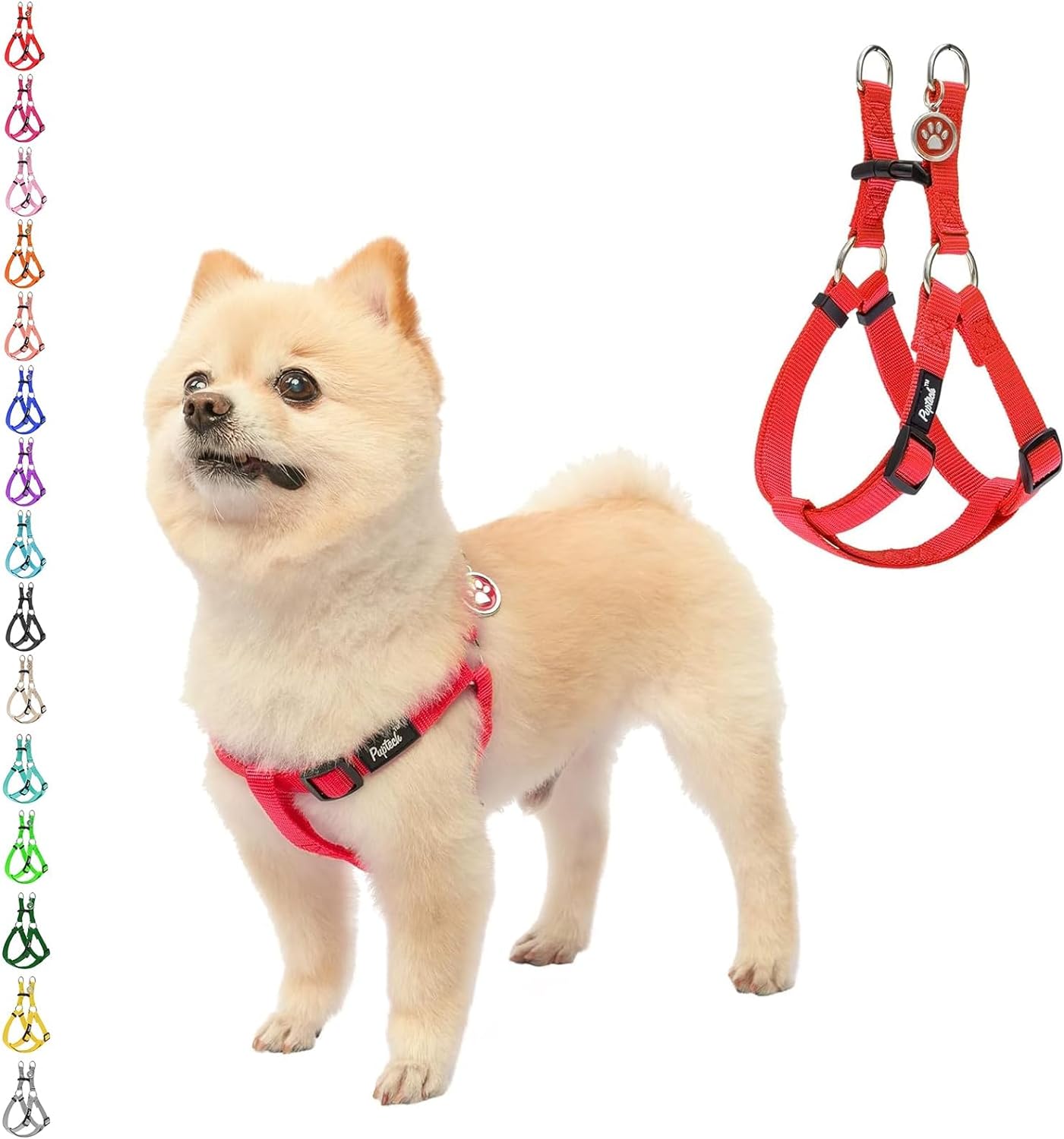 No Pull Dog Harness – Soft Adjustable Step-In Puppy Vest for Outdoor Walking with ID Tag