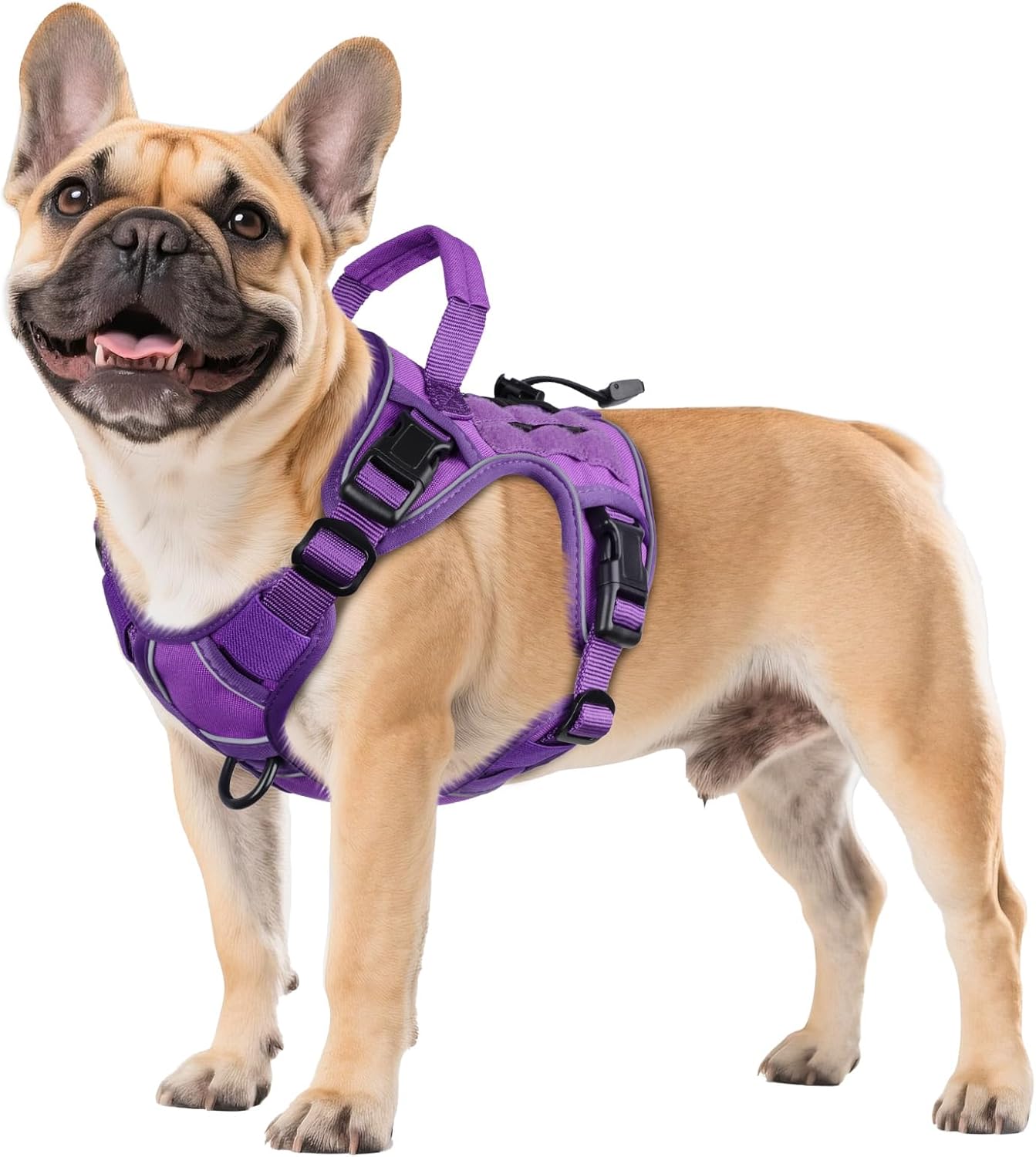 WINGOIN Tactical Dog Harness for Large Dogs, Heavy Duty No Pull Dog Harness with Handle, Adjustable Reflective Military K9 German Shepherd Big Size Dog Vest for Walking, Training, Hunting, Green (L)