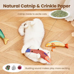 Catnip Crinkle Fish Toys