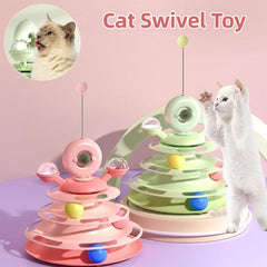 4-Level Cat Track Tower Toy