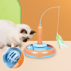 Interactive Cat Turntable Feather Toy
