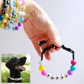 Pet Beaded Name Collar With Bracelet Set Custom Dog Collar With Beads DIY Name Dog Letter Necklace Dog Pearl Beaded Collar