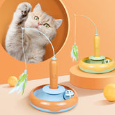 Interactive Cat Turntable Feather Toy