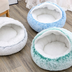 Cozy Semi-Enclosed Plush Pet Bed