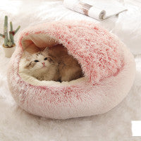 2-in-1 Round Plush Pet Bed