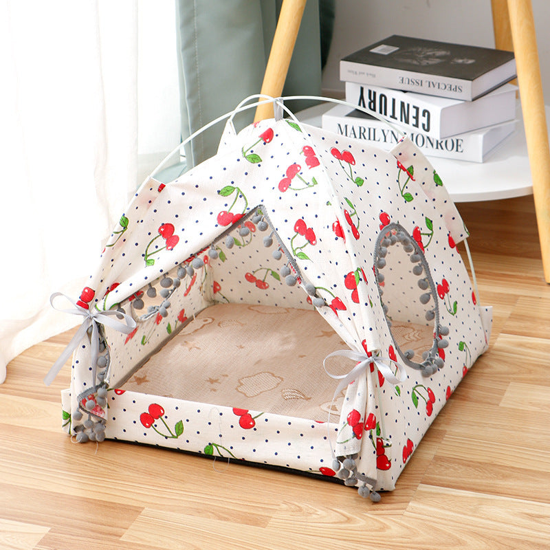 Enclosed Cat Tent Bed - Cozy House