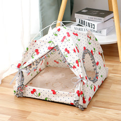 Enclosed Cat Tent Bed - Cozy House