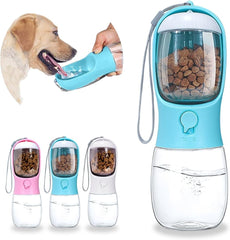Portable Pet Water Bottle with Food Container