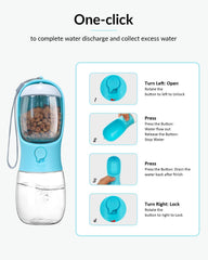 Portable Pet Water Bottle with Food Container