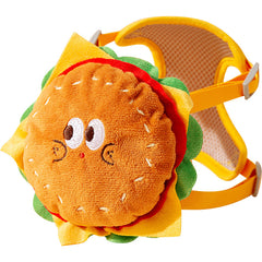 Pet Cute Burger Fries Backpack Hand Holding Rope