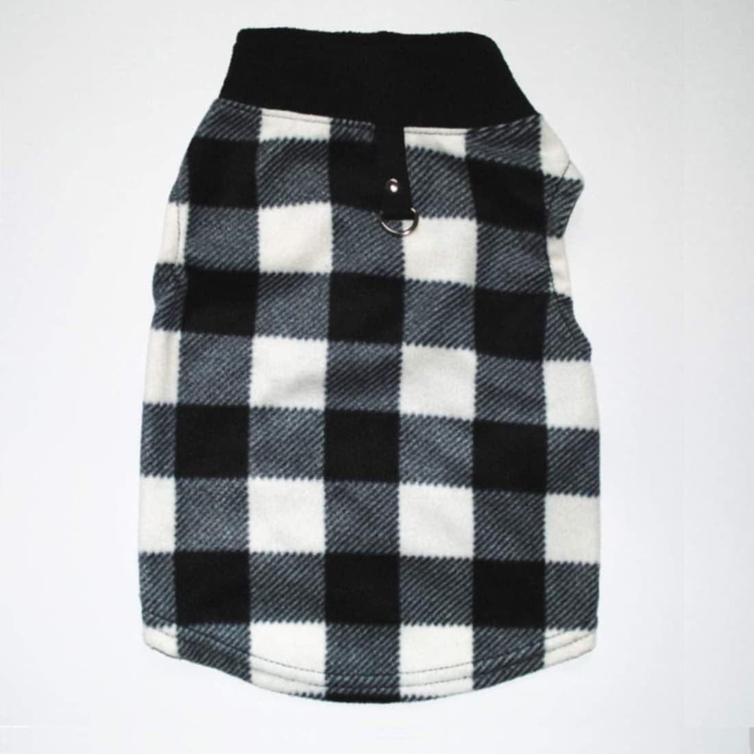 Dog Sweater, Soft Fleece Vest with Leash Ring Pullover Jacket Winter Pet Dog Clothes for Puppy Small Dogs Cat Teddy Chihuahua Yorkshire for Christmas (M, Black White)