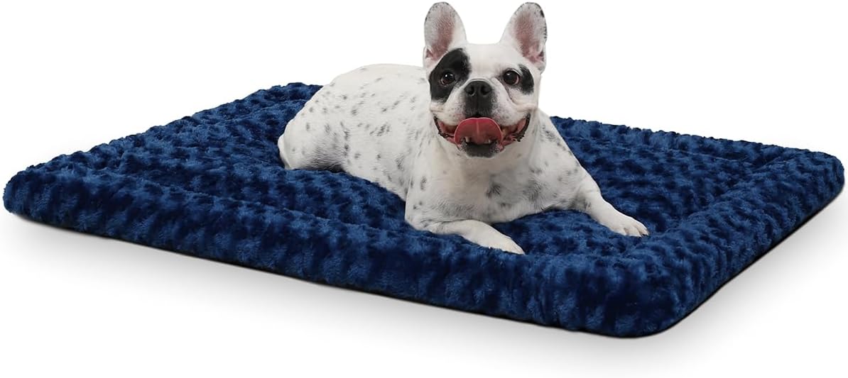 Washable Dog Bed Mat Ultra Soft Dog Crate Pad Comfy Fluffy Pet Kennel Beds Dog Sleeping Mattress for Large Jumbo Medium Small Dogs, 41 x 27 Inch, Gray