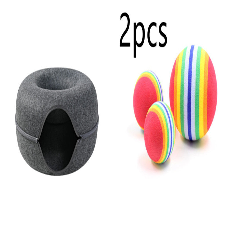 Round Felt Cat Tunnel Bed