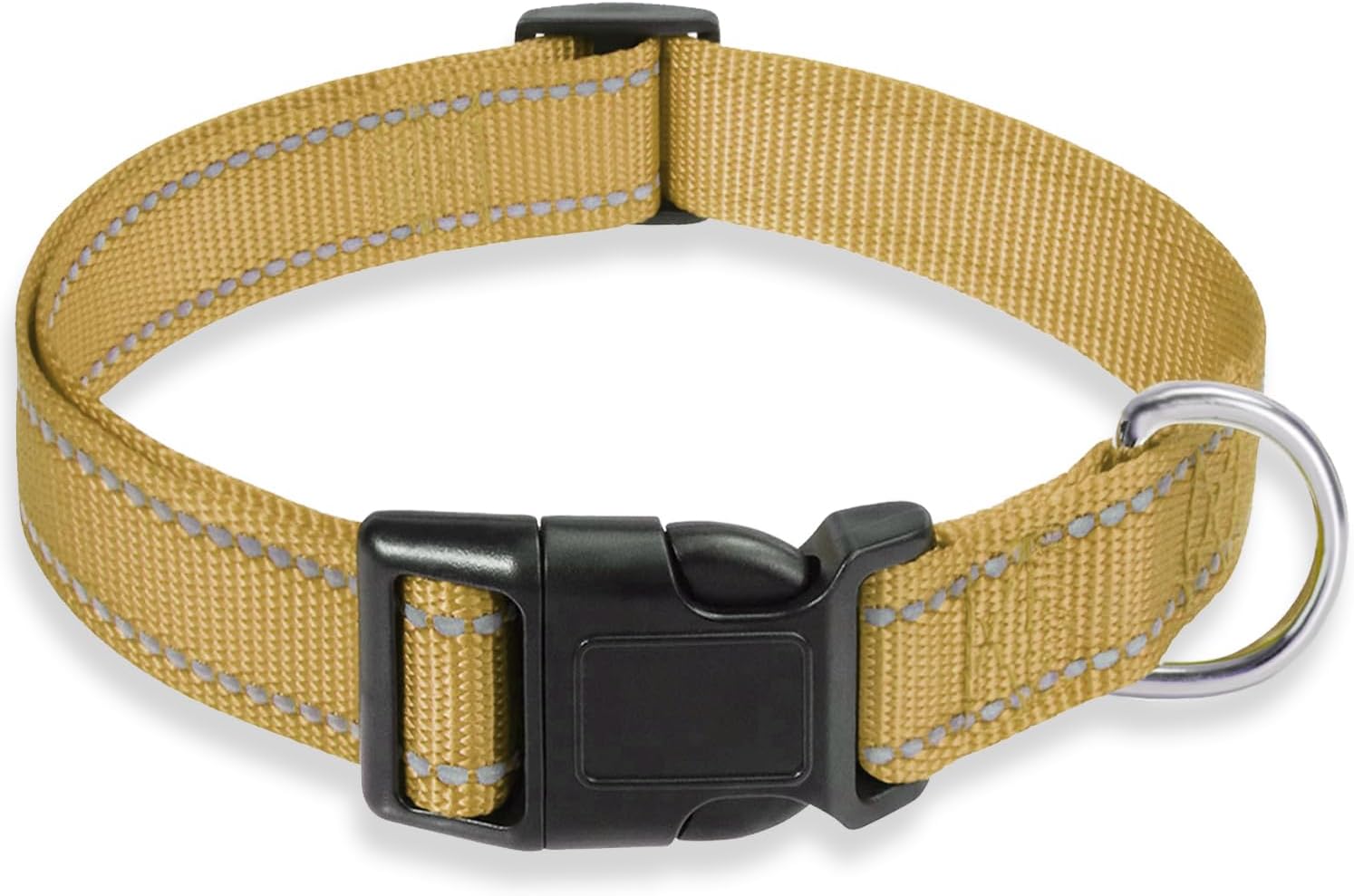 Reflective Dog Collar with Buckle Adjustable Safety Nylon Collars for Small Medium Large Dogs, Pink S