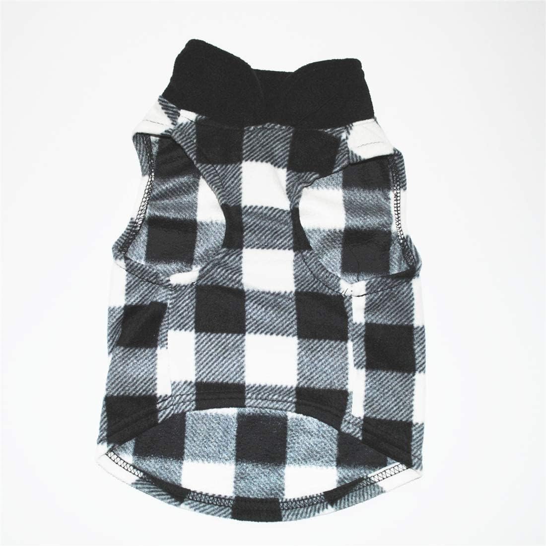Dog Sweater, Soft Fleece Vest with Leash Ring Pullover Jacket Winter Pet Dog Clothes for Puppy Small Dogs Cat Teddy Chihuahua Yorkshire for Christmas (M, Black White)
