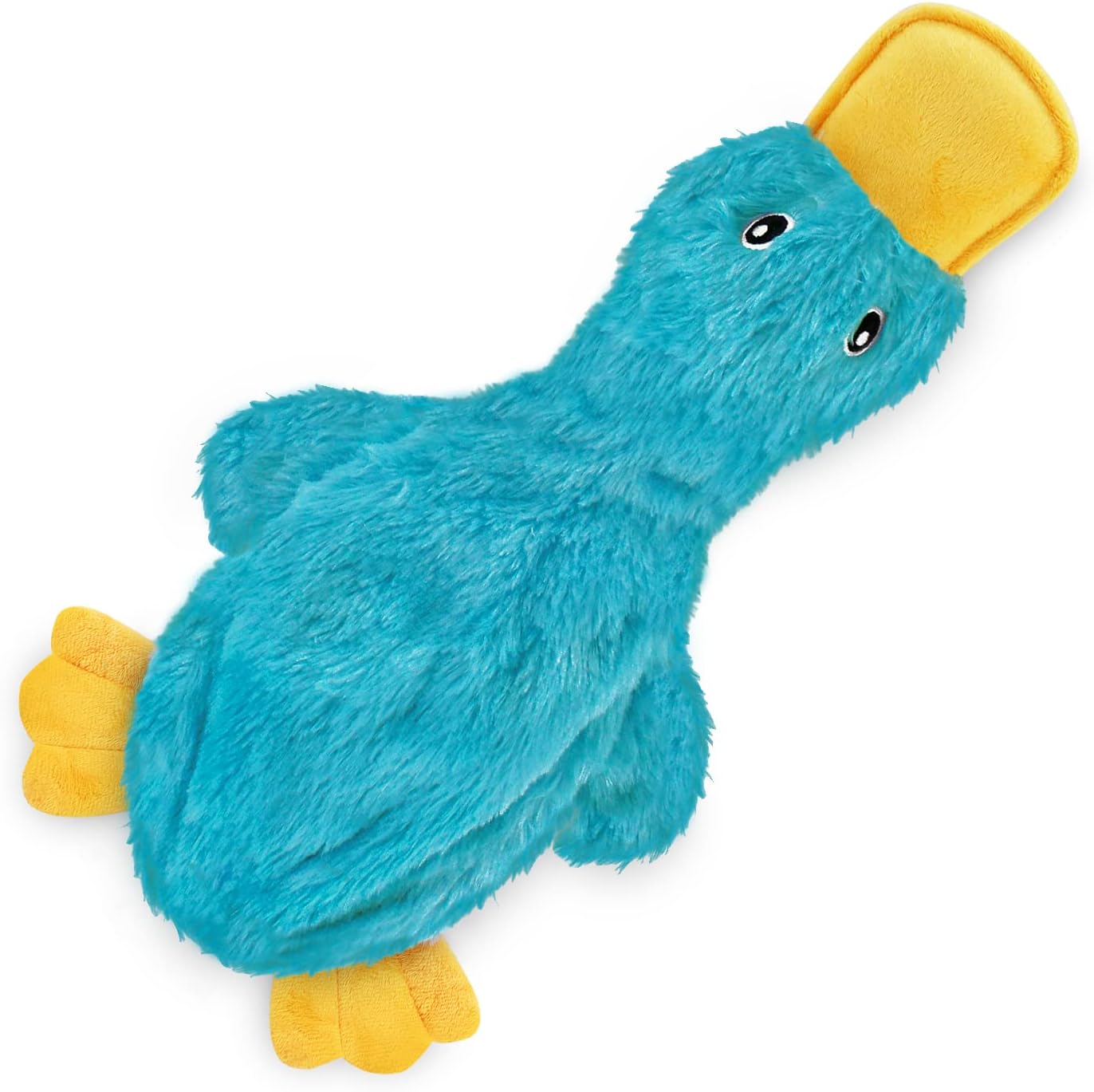 Best Pet Supplies Crinkle Dog Toy for Small, Medium, and Large Breeds, Cute No Stuffing Duck with Soft Squeaker, Fun for Indoor Puppies and Senior Pups, Plush No Mess Chew and Play - Yellow