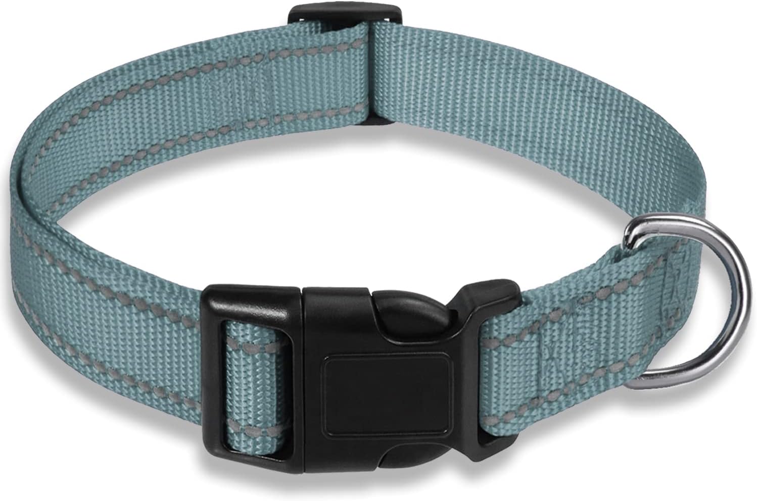 Reflective Dog Collar with Buckle Adjustable Safety Nylon Collars for Small Medium Large Dogs, Pink S