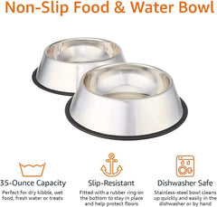 2-Pack Non-Skid Pet Bowls