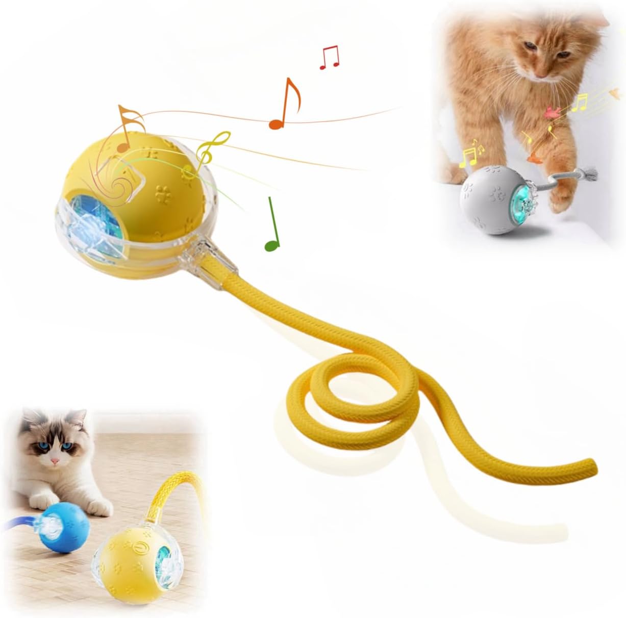 2025 New Interactive Cat Toys Balls,Automatic Moving Cat Balls, Cat Toys for Bored Indoor Cats（Red）