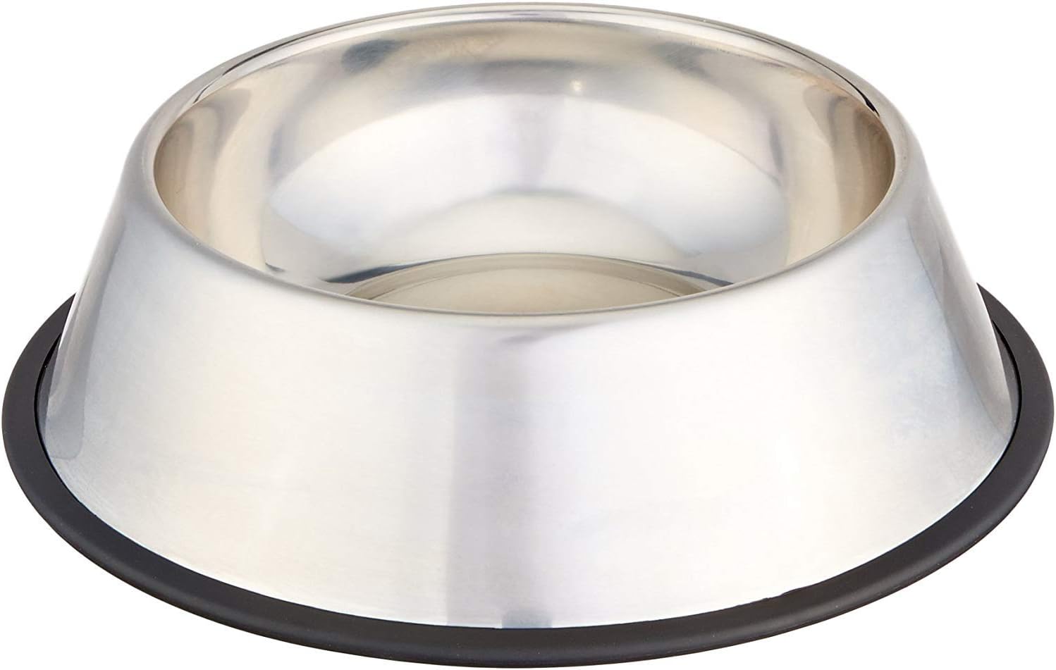 Amazon Basics Stainless Steel Non-Skid Pet Dog Water And Food Bowl, 2-Pack (10 x 2.8 Inches), Each Holds Up to 4 Cups