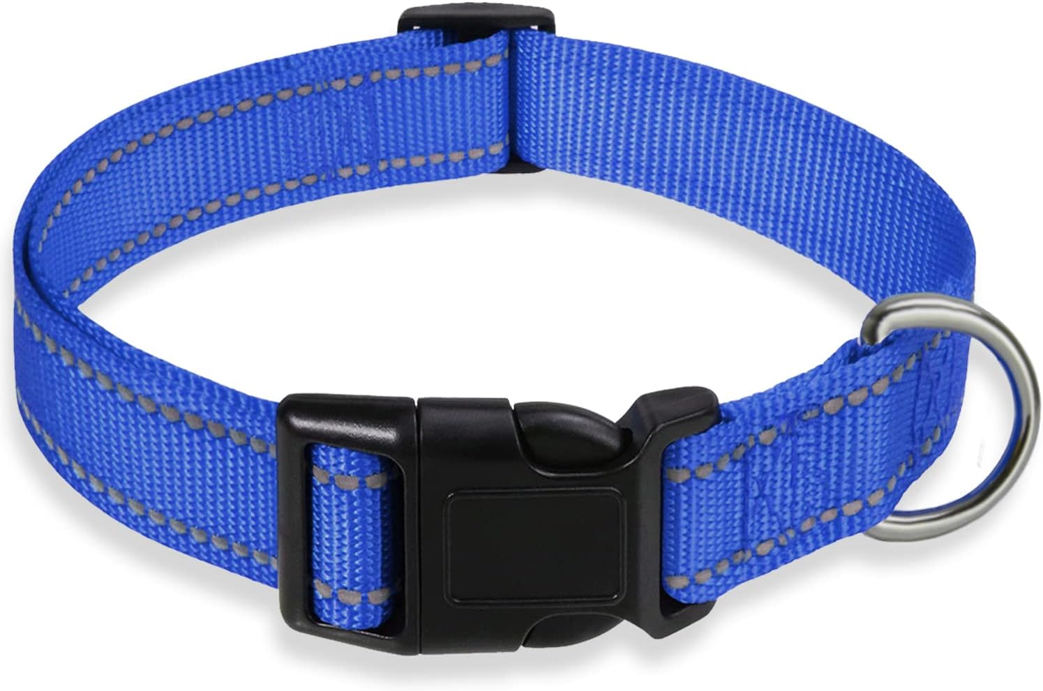 Reflective Dog Collar with Buckle Adjustable Safety Nylon Collars for Small Medium Large Dogs, Pink S