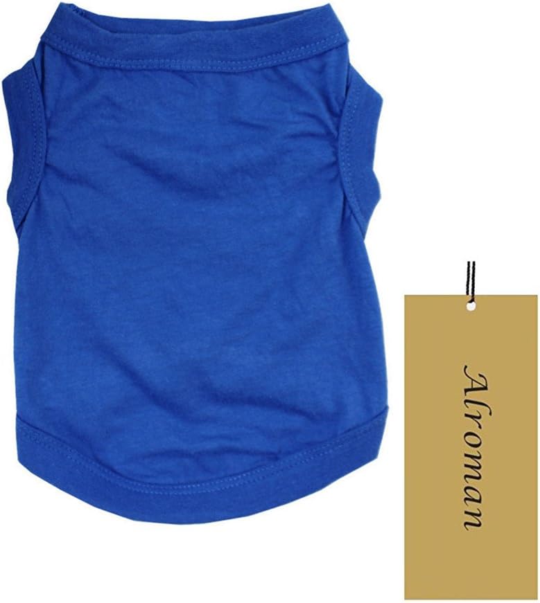 Dog T-Shirt Pet Clothing for Small Dogs - Puppy Vest Summer Apparel Beach Wear Female Doggie Tee (XXL, Pure Dark Blue)