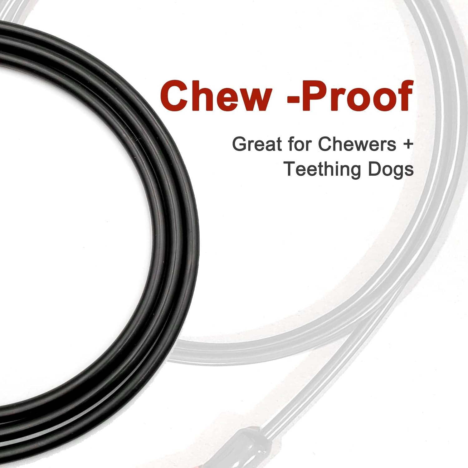 Heavy Duty Dog Leash, Chew Proof Metal Leash for Large Dogs (Up to 250lbs), 5ft WireRope Dog Leashes with Soft Silicone Grip,Black