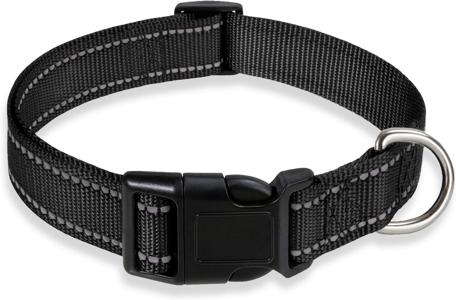 Reflective Dog Collar with Buckle Adjustable Safety Nylon Collars for Small Medium Large Dogs, Pink S
