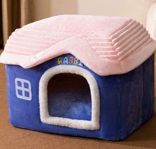Foldable Enclosed Pet House - Warm Cave
