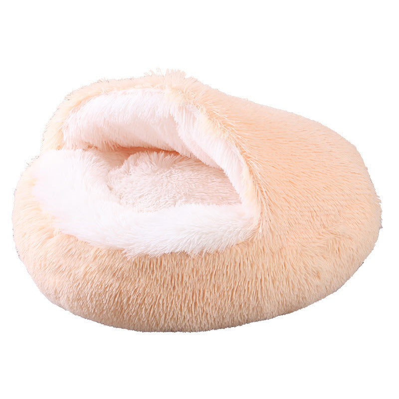 Cozy Semi-Enclosed Plush Pet Bed