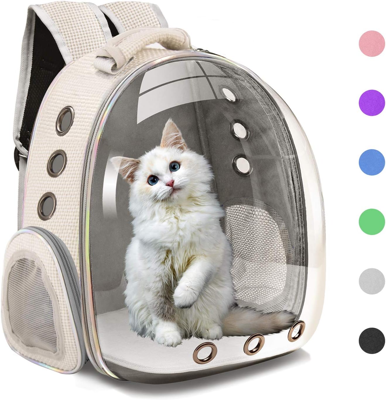 Bubble Carrying Bag for Small Medium dogs Cats, Space Capsule Pet Hiking backpack, Airline Approved Travel carrier - Grey