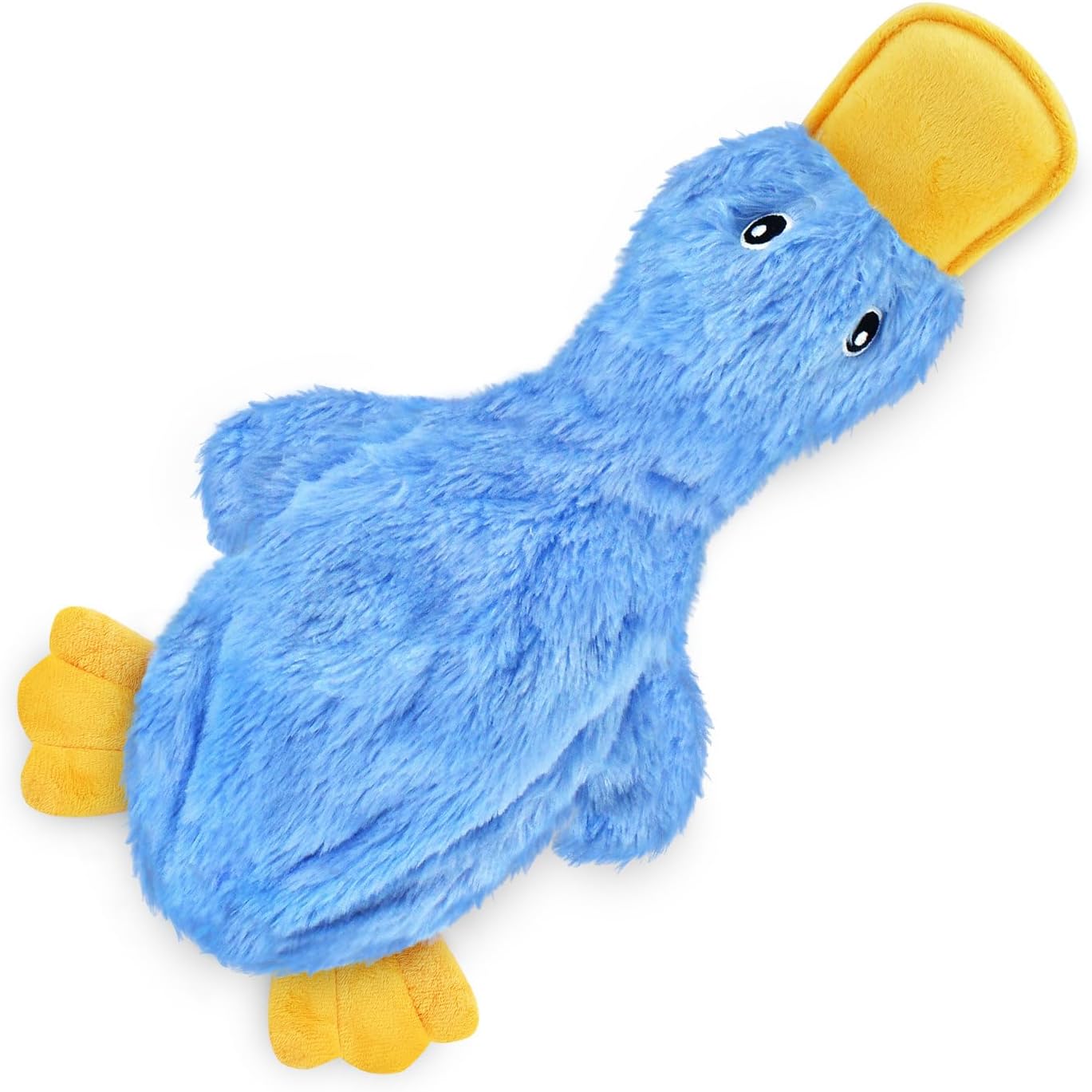Best Pet Supplies Crinkle Dog Toy for Small, Medium, and Large Breeds, Cute No Stuffing Duck with Soft Squeaker, Fun for Indoor Puppies and Senior Pups, Plush No Mess Chew and Play - Yellow