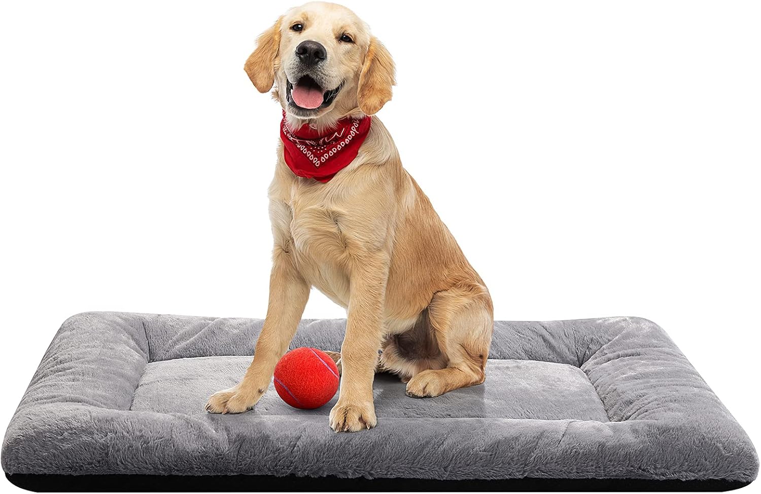 VERZEY Crate Pad for Large Dogs Fit Metal,Ultra Soft Bed Washable & Anti-Slip Kennel Pad for Dogs Cozy Sleeping Mat,Gray 42inch