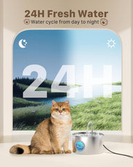 Silent Stainless Cat Fountain