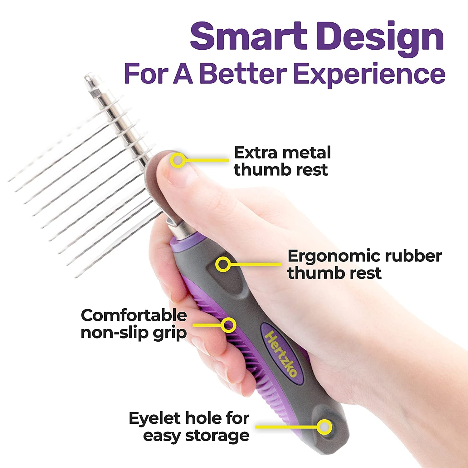 Pet Dematting Comb – Stainless Steel Grooming Tool for Dogs &amp; Cats 