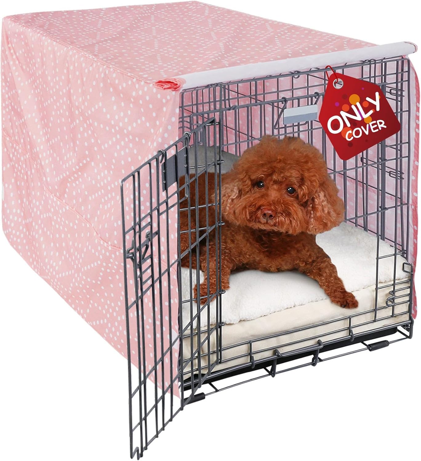 Explore Land Dog Crate Cover Heavy Duty Polyester Pet Kennel Sunshade Universal Fit for 42 inches Wire Cage (Black)