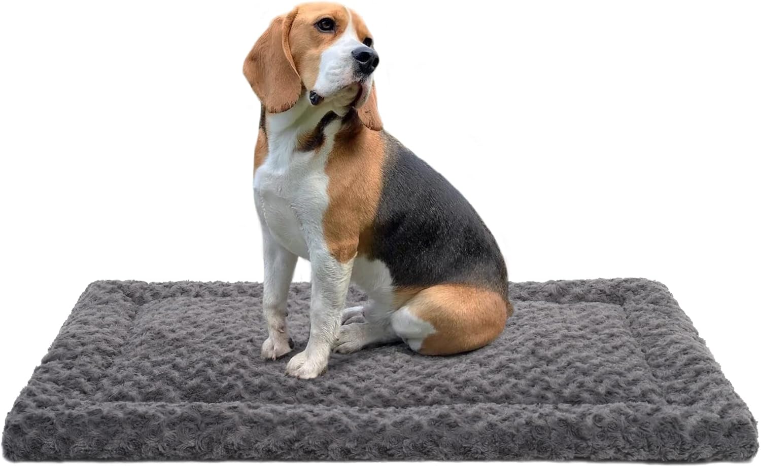 Washable Dog Bed Mat Ultra Soft Dog Crate Pad Comfy Fluffy Pet Kennel Beds Dog Sleeping Mattress for Large Jumbo Medium Small Dogs, 41 x 27 Inch, Gray