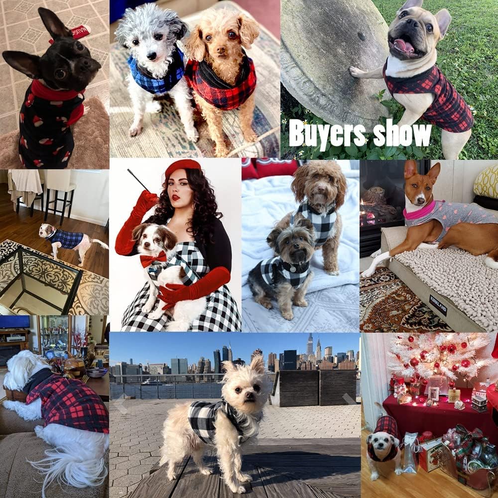 Dog Sweater, Soft Fleece Vest with Leash Ring Pullover Jacket Winter Pet Dog Clothes for Puppy Small Dogs Cat Teddy Chihuahua Yorkshire for Christmas (M, Black White)
