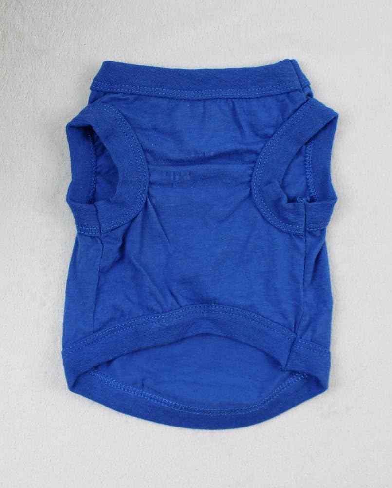 Dog T-Shirt Pet Clothing for Small Dogs - Puppy Vest Summer Apparel Beach Wear Female Doggie Tee (XXL, Pure Dark Blue)