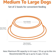 2-Pack Non-Skid Pet Bowls