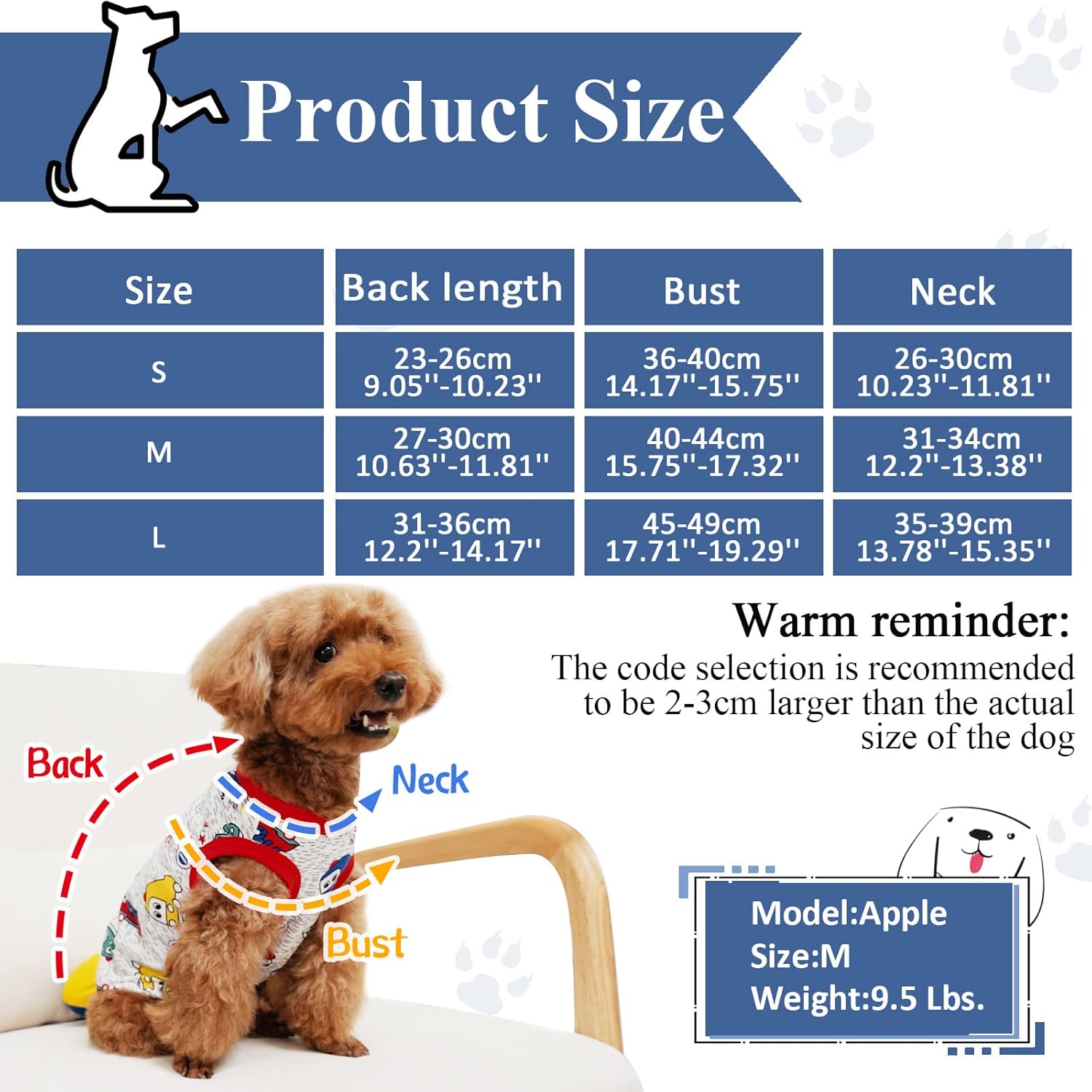 Geyoga 6 Pieces Cute Printed Pet Shirts - Cotton Breathable Puppy Sweatshirt Apparel Outfit for Dogs (S)