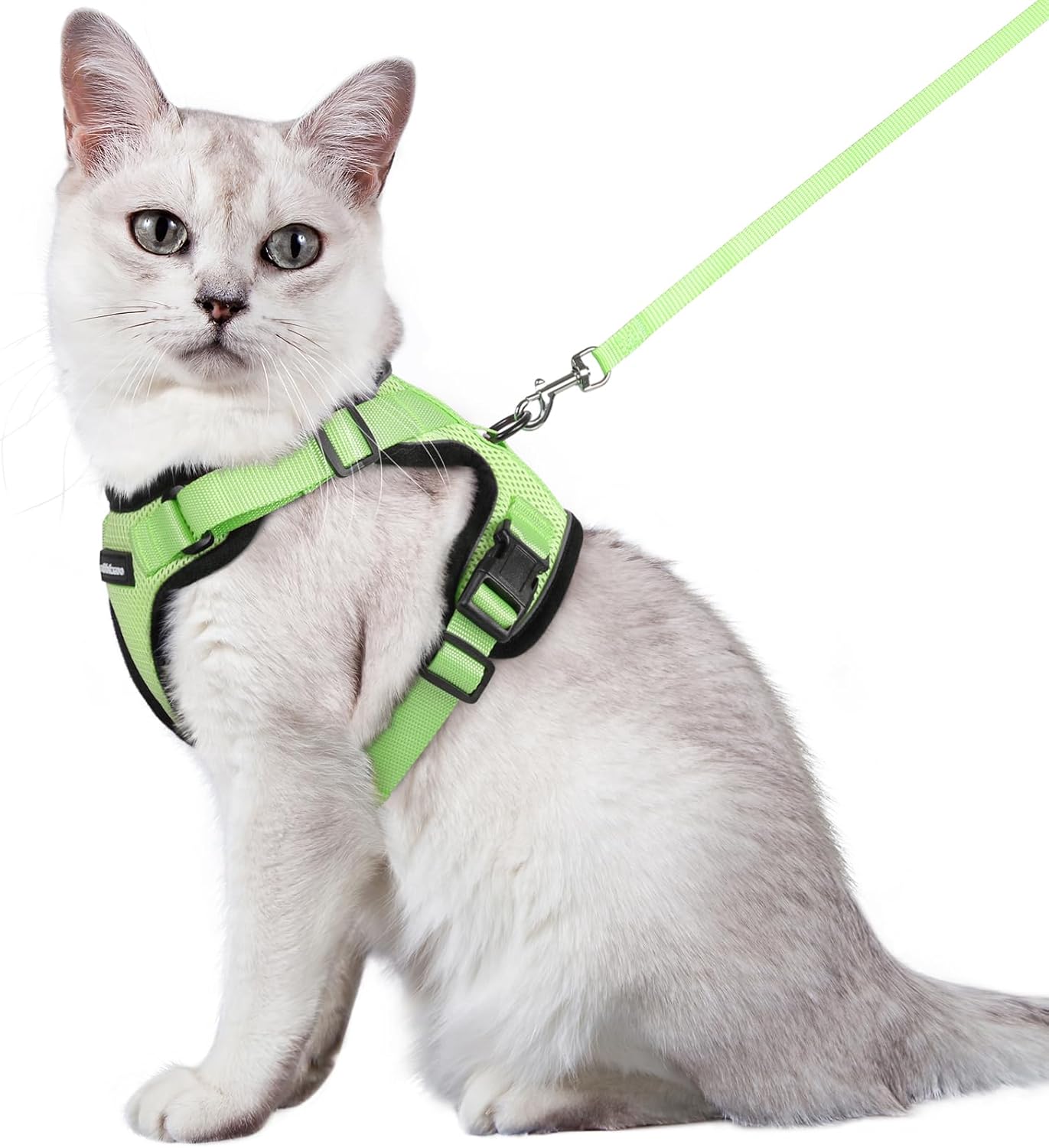 rabbitgoo Cat Harness and Leash for Walking, Escape Proof Soft Adjustable Vest Harnesses for Cats, Easy Control Breathable Reflective Strips Jacket, Black, S
